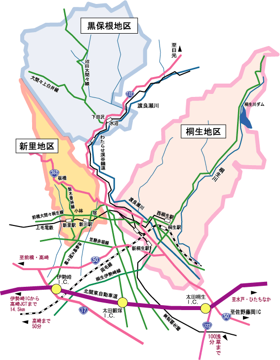 イラスト：交通アクセス地図（拡大）