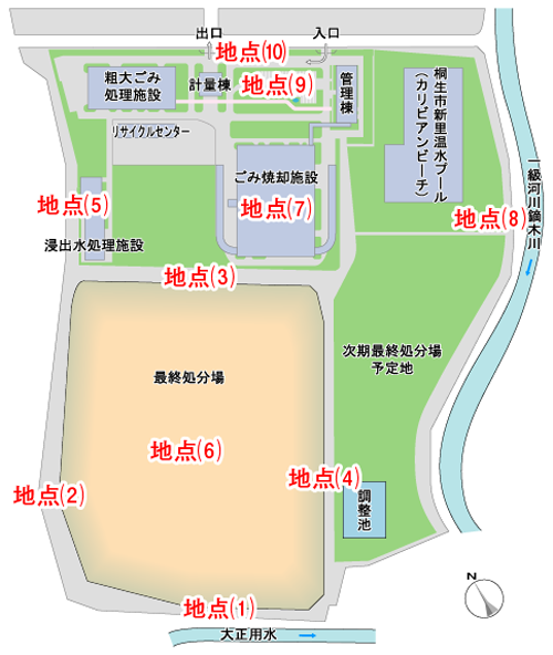 測定地点を図に示す