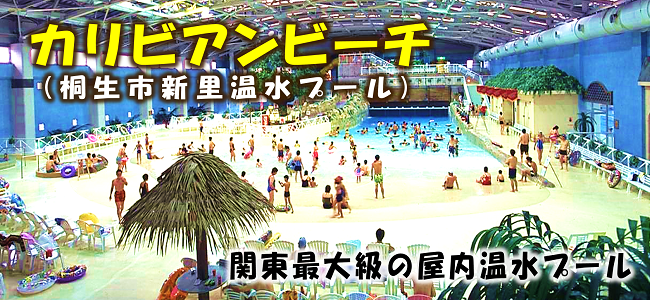 カリビアンビーチ（桐生市新里温水プール）関東最大級の屋内温水プール