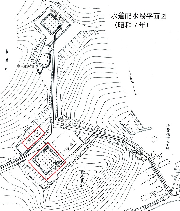 水道配水場平面図（昭和7年）