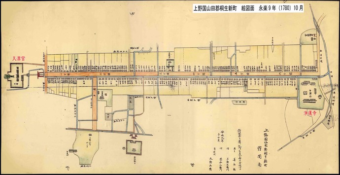 図：上野国山田郡桐生新町　絵図面　永楽9年（1780）10月