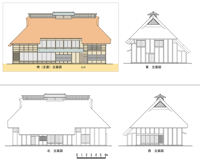 図：赤城型民家　立面図