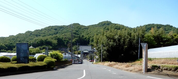 写真：参道南側から望む大雄院全景。背後には八王子丘陵