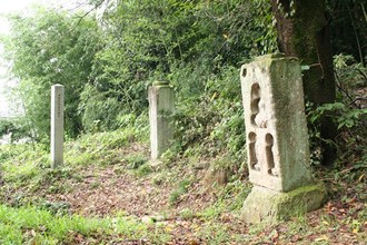 写真：藪の中にある笠塔婆