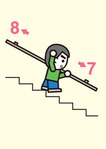 階段を降りる人のイラスト