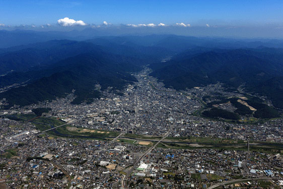 写真：桐生市の航空写真