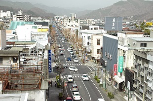 写真：桐生市の市街地エリア