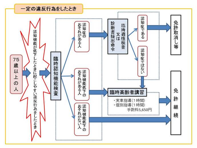一定の違反行為をしたときの流れ図