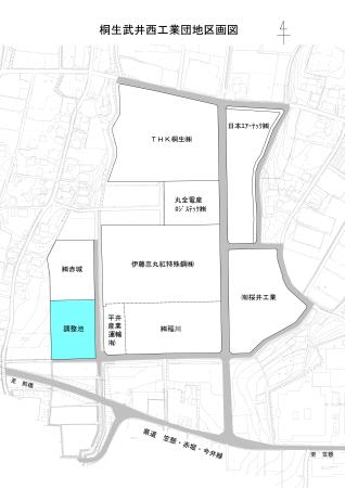 画像：桐生武井西工業団地区画図