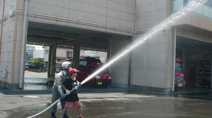写真：放水体験
