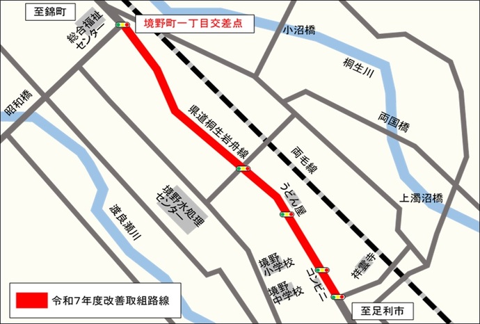 令和7年度屋外広告物改善取組区間図