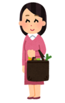 イラスト:買い物にはマイバックを
