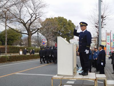 写真：令和2年桐生市消防隊出初式の様子3