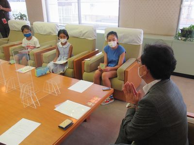 写真：「ミニきりゅう2021」子ども市長ご来訪の様子