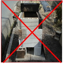 写真:ブロック積みでの焼却