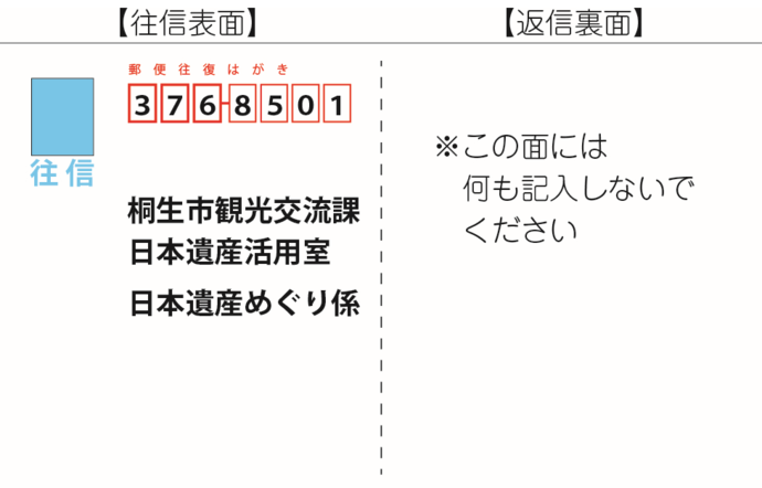 画像：往復はがき記入例1