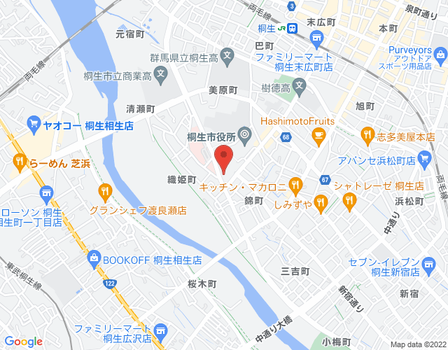 桐生地域地場産業振興センターの地図