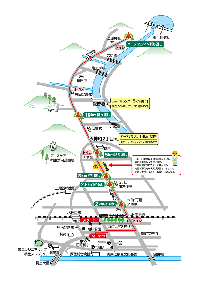 イラスト：マラソンコース図