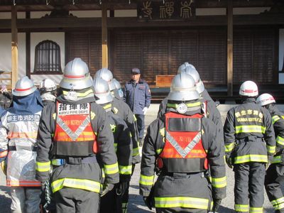 写真：「第70回文化財防火デー」に伴う防火訓練の様子1