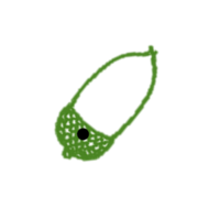 ドングリに産卵痕のあるイラスト