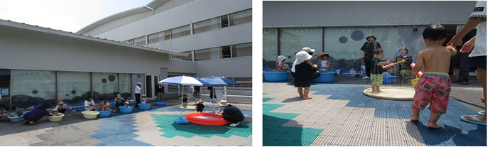 写真:水あそびの様子