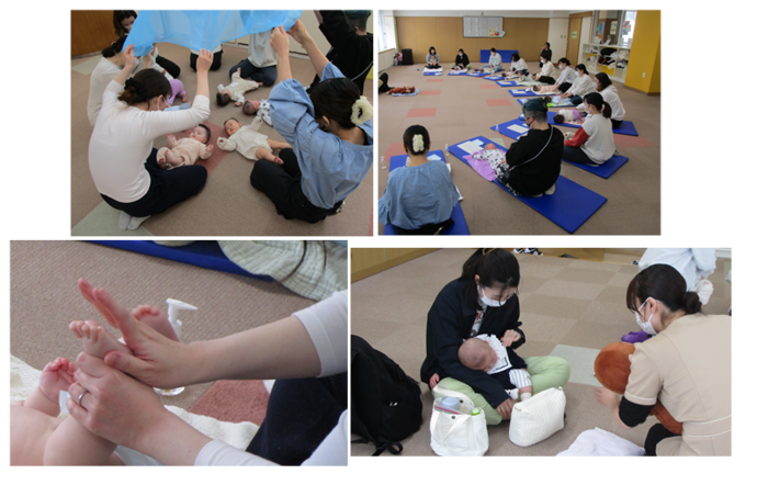 画像：ベビーマッサージをする様子