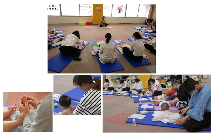 写真：ベビーマッサージの様子