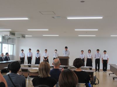 写真:令和7年度桐生市中学生海外派遣事業出発式の様子2