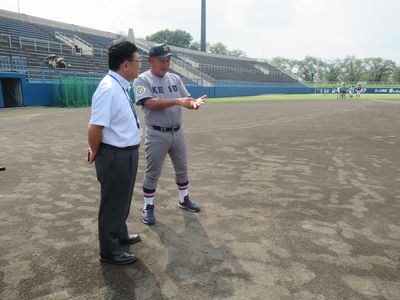 写真:東京六大学野球教室 慶應義塾大学野球部編の様子1