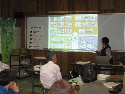 写真:プロジェクターを使っての講義