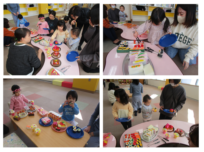 画像:親子がレストランごっこであそぶ様子