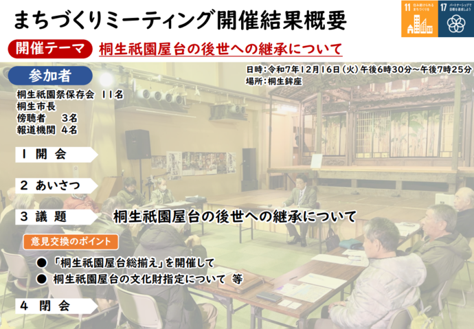 まちづくりミーティング開催結果概要