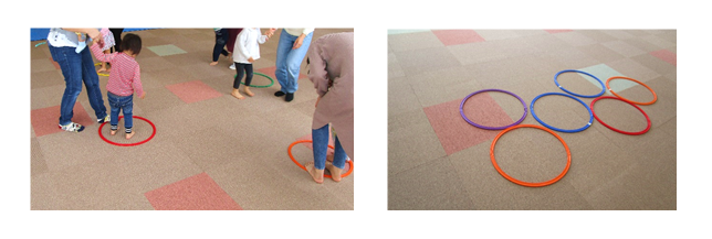 【写真】フラフープであそぼうの様子