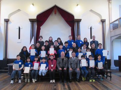 写真：未来創生塾「日本遺産講座」桐生ジュニアアンバサダー2025及び「日本遺産講座（実践ガイド）」桐生ジュニアガイドマイスター2025認定証授与式の様子