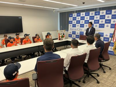 写真：第48回くりくり少年軟式野球選手権大会第24回群馬県予選大会優勝及び本戦出場決定報告の様子5