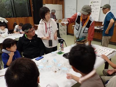 写真：昆虫を解説する指導員
