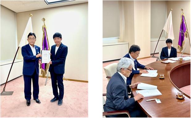 写真:群馬県知事へ要望書を提出の様子