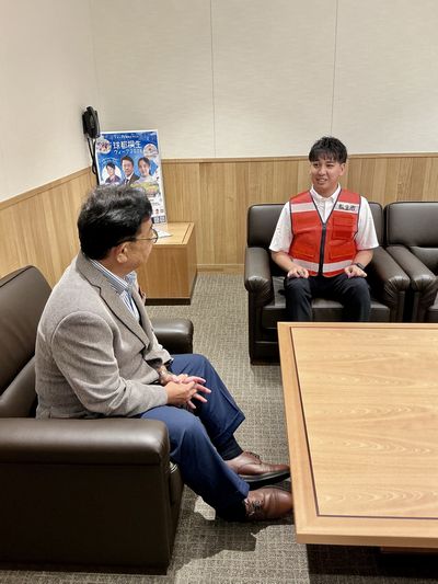 写真:熊本地震被災地派遣職員激励の様子