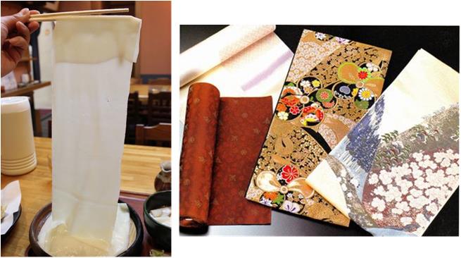 写真：「桐生織」と「ひもかわ（桐生うどん）」の写真