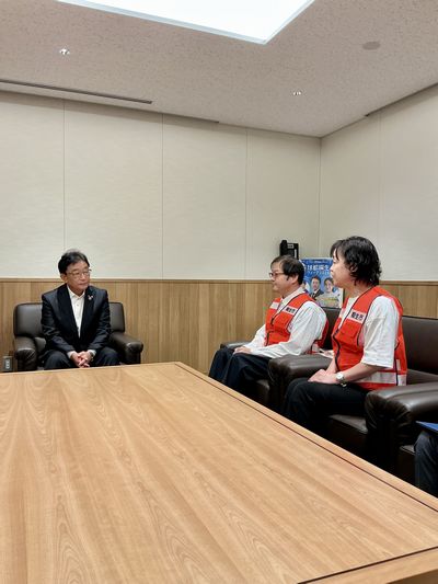 写真:熊本地震被災地派遣職員激励の様子